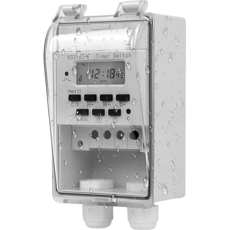 Programmierbarer Relais-Schalter, 220 V 10 A, Digitaltimer, Smarttimer, LCD-Digitaltimer mit wasserdichter, transparenter Abdeckung, elektronischer Timer (1/5)