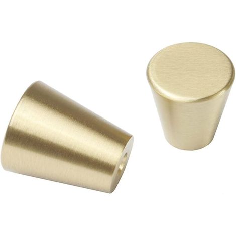 10 Pack Gold Aluminum Alloy Dresser Knobs, Tapered Drawer Knobs, Cabinet Copper Knobs, Solid Brushed Brass Bathroom Knobs