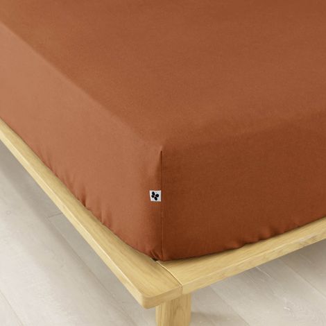Drap housse flanelle orange 180x200 cm (1/2)
