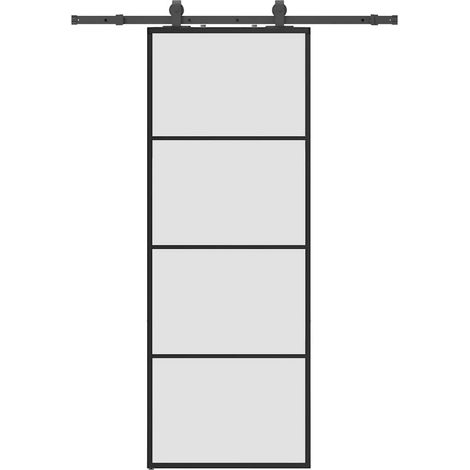 Maison Exclusive - Schiebetür mit Beschlag Schwarz 76x205 cm ESG-