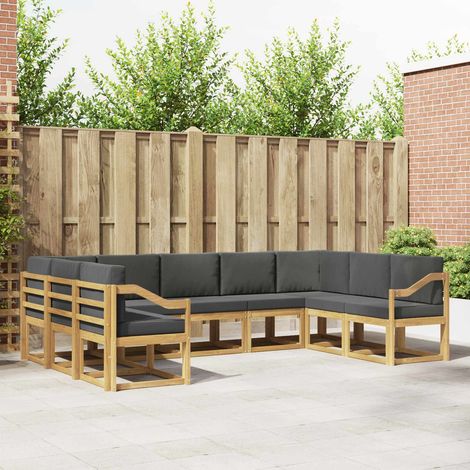 vidaXL Outdoor-Sofagarnitur mit Kissen 9 pcs Weiß und Anthrazit (1/5)