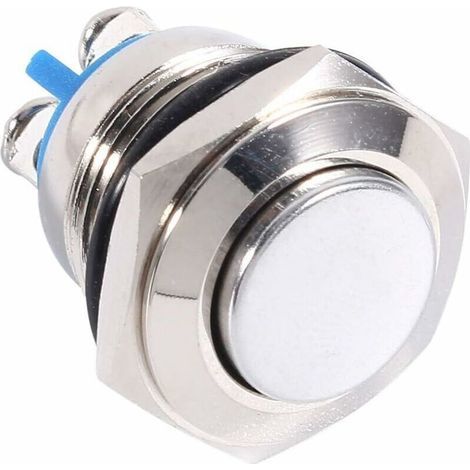 Drucktaster, 12 V, 16 mm, wasserdicht, für Fahrzeuge, Metall, Momentan-Drucktaster, Hupenschalter, Ein/Aus (1/5)