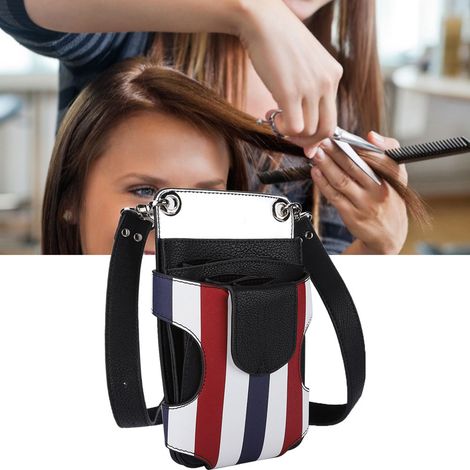 Trousse de coiffure portable avec ceinture pour accessoires de coiffeur, ciseaux et peignes (1/5)