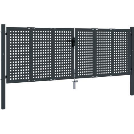 Puerta de jardín acero gris antracita 300x125 cm vidaXL (1/5)