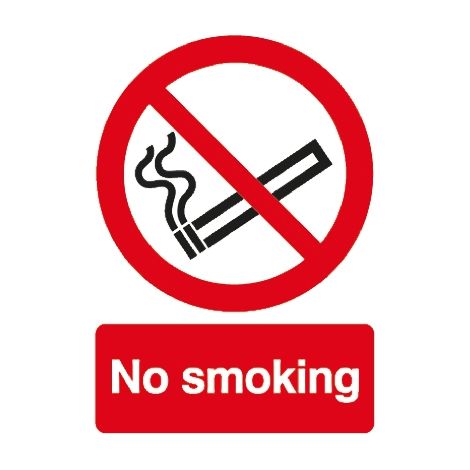 Panneau interdiction, avec pictogramme : Défense de fumer "No Smoking ( Prix pour Paquet de 6 )