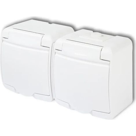 Enchufe doble JUNIOR con/sin (tapa blanca) blanco IP54 GHE-2 (1/3)