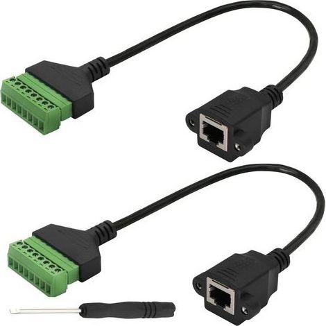 RJ45 femelle Borne à vis RJ45 8P 8C femelle à 8Pin Femelle Boulon Vis Type bornes Ethernet Net Network Pluggable Type Jack Plug pour AV CCTV UTP DVR Cat5 Cat6 Cat7(30cm)(lot de 2) (1/5)