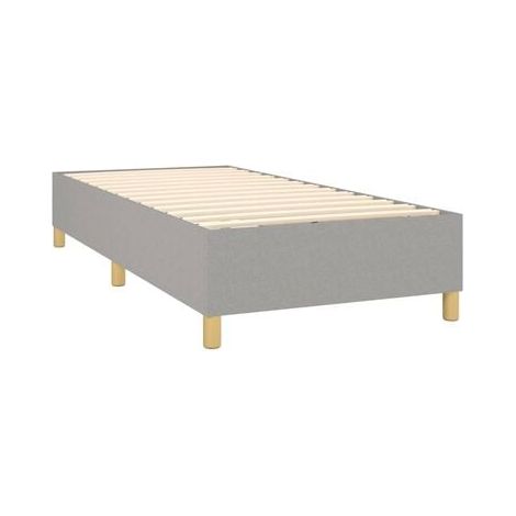 Sommier et matelas style Snowco (avec éclairage LED), gris clair, 80 × 200 cm, éclairage led d’ambiance, meuble de chambre, design contemporain, montage facile (1/5)