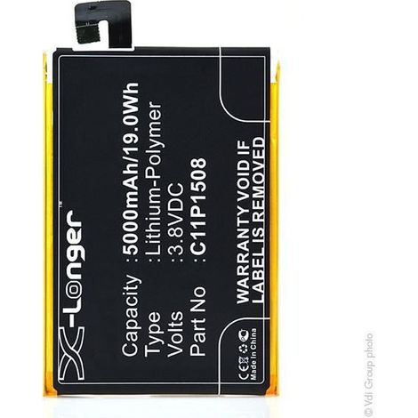NX - Batterie téléphone, smartphone, GSM pour Asus 3.8V 5000mAh - C11P1508 (1/3)