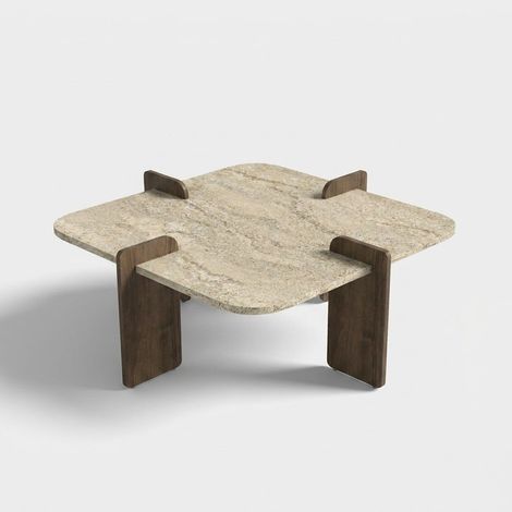 Moderner quadratischer Couchtisch aus Melamin Poalla - Beige (1/5)