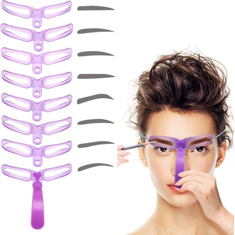 Pochoirs à sourcils, gabarits pour sourcils, 8 styles réutilisables