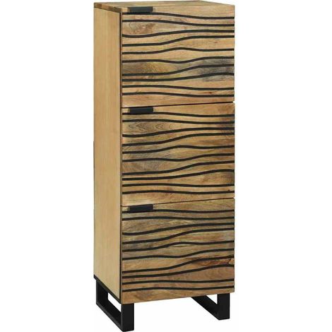 Hochboard Braun 40 x 33 x 110 cm massives Mangoholz