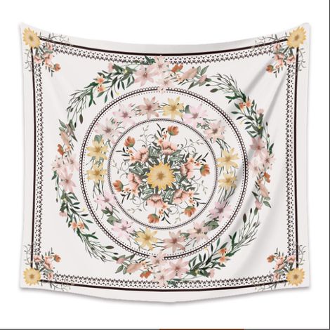 Tapestry - Mandala - Fleurs - 130 X 150 Cm - Pour Décoration Murale Intérieure - 1 Pièce (1/5)