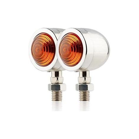 Lot de 2 clignotants LED rétro pour moto (argentés)