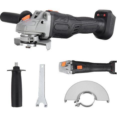 Meuleuse d'angle électrique 800 W avec écran 100/125 mm, outil de polissage et de découpe à portée de main, compatible avec les batteries Makita 18 V, noir (1/5)