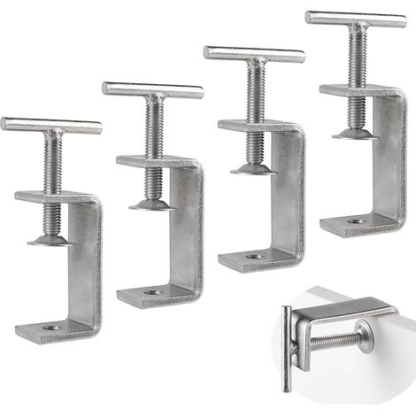 Lot de 4 pinces en C de 15 à 60 mm en acier inoxydable - Pince à vis - Pince de fixation pour le travail du bois, le soudage, la menuiserie, les ouvertures de mâchoire réglables