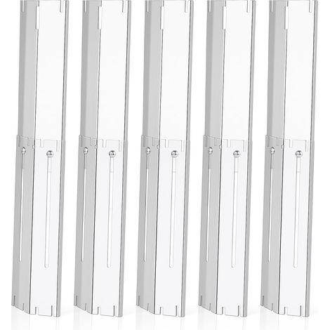 5 Pack Universal Adjustable Stainless Steel Burner Cover for Gas Grill, Extends from 11.7" to 21" Long (1/5)