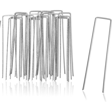 Ancrages de sol en acier revêtu - Piquets de sol robustes pour fixer des filets - 60 pièces - Ancrages de sol (60 pièces) (1/5)
