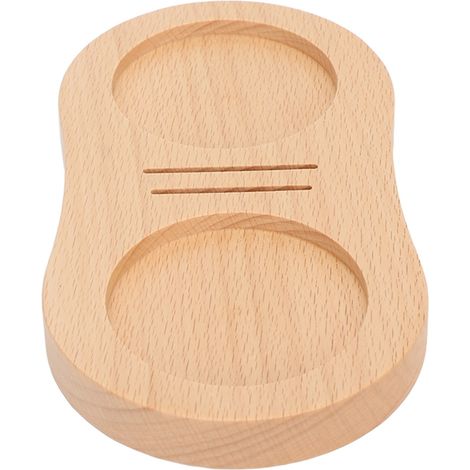 Tapis de tasseur à café en bois, presse à café, filet de distribution d'eau, siège de rangement, accessoires en hêtre (1/2)