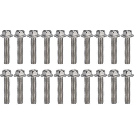 20 pièces M10x1,5 boulons à vis A2-70 boulon à tête hexagonale à bride en acier inoxydable avec joint DIN6921M10x45 (1/5)