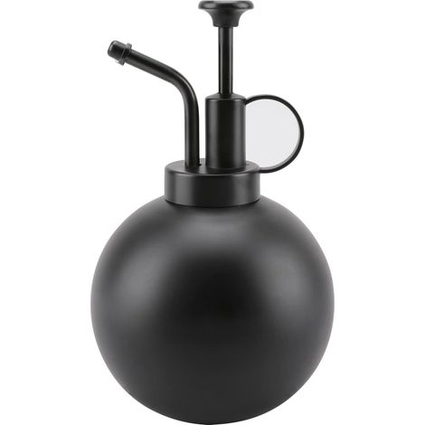 Flacon pulvérisateur en acier inoxydable, 400 ml/14 oz, petit, pour l'arrosage des plantes d'intérieur et du jardin, avec pompe supérieure (noir mat) (1/5)