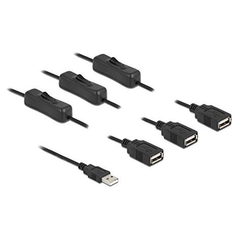 DELOCK 86804 CÂBLE ÉLECTRIQUE NOIR 1 M USB A (1/4)