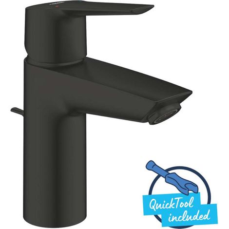 Grohe QuickFix Start - Waschtischarmatur mit Ablauf, schwarz matt 242092432 (1/5)