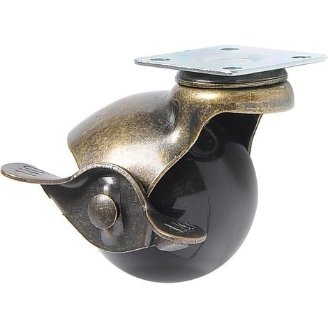 Roulettes de Frein,roulettes pivotantes à Capuchon,pivotant à 360 degrés,Roue de Frein de 2 Pouces,capacité de Charge de 30 kg 66 LB,Bronze Vintage (2 Pouce,1pcs) (1/5)