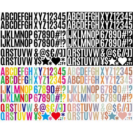 Autocollants Lettres - 24 Feuilles Autocollants Alphabet Autoadhésifs 6,35 cm - Pour Décoration Scolaire Bureau Panneau d'Affichage Maison Fenêtre Porte Réfrigérateur - Lot (1/5)