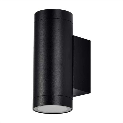Support mural double LED rond V-TAC 2 spots GU10 noir mat IP54 (1/5)