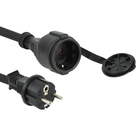 Prolunga 30 M da cantiere in gomma neoprene per esterni IP44, Cavo 30M H07RN-F 3G1.5, presa con coperchio Schuko