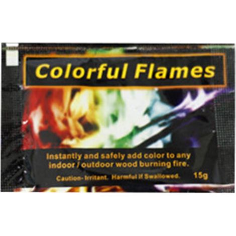 Poudre de flamme colorée, sachets de couleur de feu longue durée, poudre changeante pulsante pour intérieur extérieur 15g (1/5)