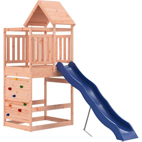 Aire de jeux d'extérieur balançoires toboggan portiques robuste jeux jardin 269 x 114 x 249 cm bois massif de douglas (1/5)
