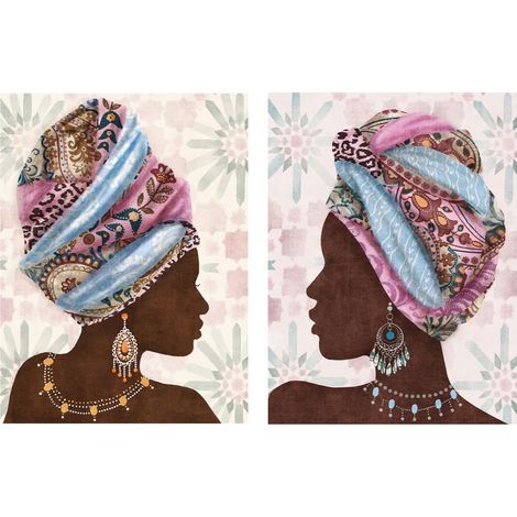 Signes Grimalt Tavolo da muro adorno  African Woman Tabella 2 unità Marrone Immagini 4x60x80cm 26683