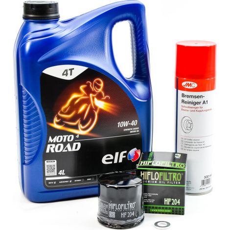 Kit Entretien Vidange Standard pour TRIUMPH Tiger 1050 de 2006 à 2021 - ELF MOTO 4 ROAD 10w40 4L