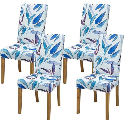housse De Chaise Universelle Blue Leaf, Housse De Chaise De Salle  Manger Lastique Amovible Et Lavable, Housse De Chaise Dcorative Lavable Amovibl (1/5)