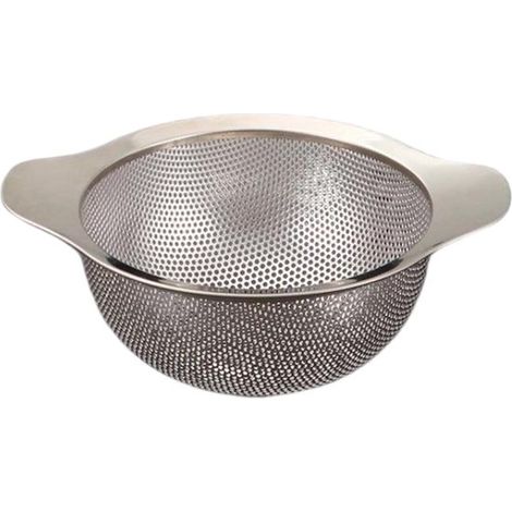 Cesta escurridora de acero inoxidable, Colador, Cesta multiusos profunda integrada con dos asas, Perforaciones de drenaje finas, 20 cm (1/5)