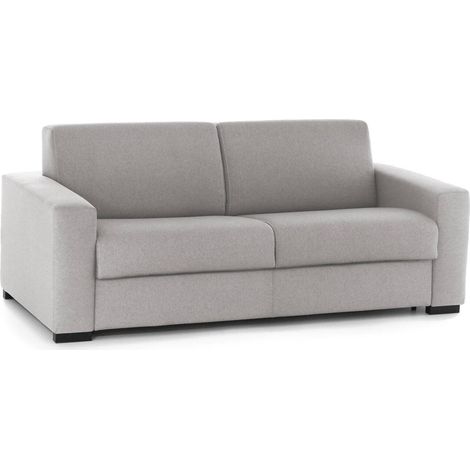 Talamo Italia Divano Letto Alena, Divano a 2 posti, 100% Made in Italy, Sofà Soggiorno con apertura girevole, in tessuto imbottito, con Braccioli slim, Cm 160x95h90, Grigio, con imballo rinforzato