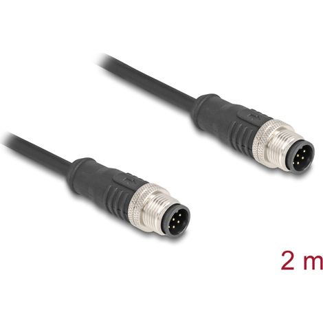 Delock Cable M12 codificado A 8 pin macho a macho PVC 2 m