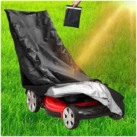 Funda para cortacésped 210D con cordón y bolsa de almacenamiento Funda protectora para la mayoría de los modelos de cortacésped 193 x 112 x 64 cm (1/5)