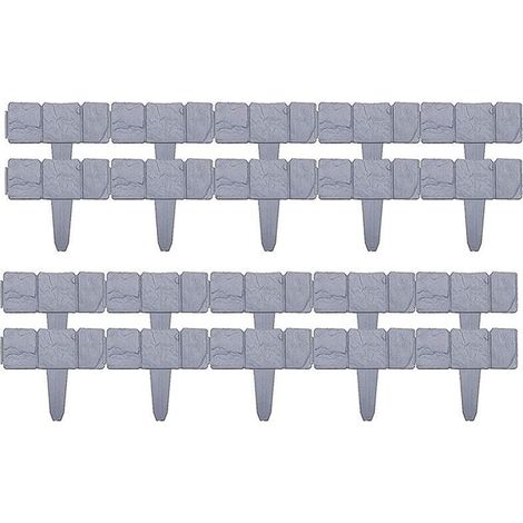 Bordure de clture de jardin en plastique effet pierre, parterre de fleurs, plantes de pelouse, panneaux de bordure décoratifs, 20 pièces (1/5)