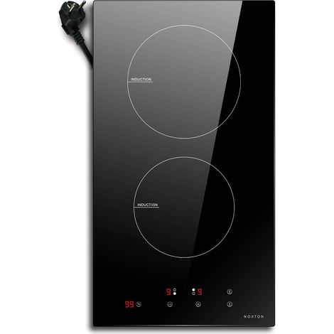 Plaque induction 2 feux 30 cm 3500W – Commande tactile – Minuterie 1 à 99 min – Prise VDE – 9 niveaux de température - 220-240V