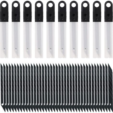 100 cuchillas de repuesto negras de 8 mm para cúter universal de 8 mm para papel pintado, papel, lápiz de cejas y manualidades. (1/4)