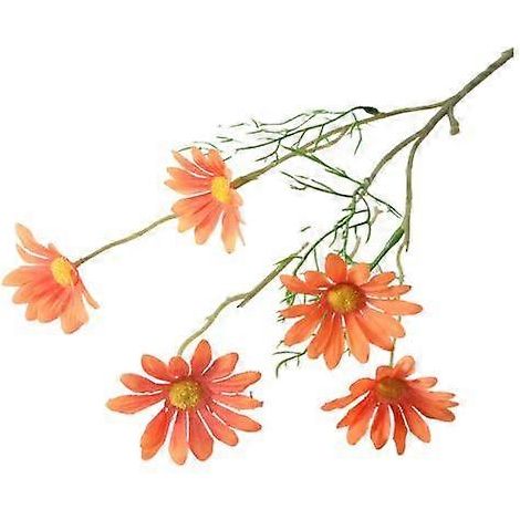 Branche de fleurs artificielles avec tige, 5 branches, 5 têtes, pour la maison, un mariage ou une fête, en fausse soie.orange (1/5)