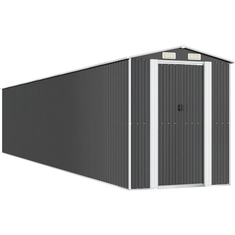 Cobertizo de jardín, cobertizo para cabaña, casa de almacenamiento, cobertizo para exteriores, cobertizo para herramientas, robusto, 192 x 1021 x 223 cm, acero galvanizado antracita 020022193
