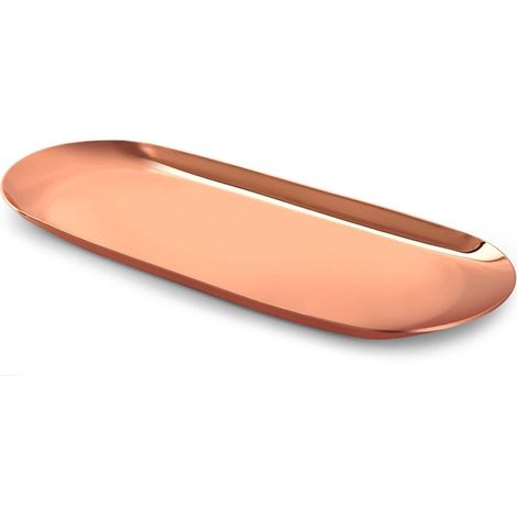 Plateau de petit-déjeuner ovale en acier inoxydable multicolore, style or rose, pour cuisine