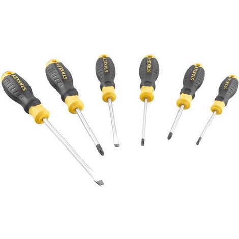 Stanley 6 Piece Cushion Grip Screwdriver Set - Chrome Vanadium (1/2)