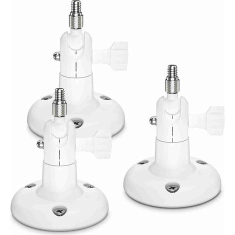 Soporte de pared universal para cámaras de seguridad: 3 piezas, blanco/negro, ABS, ajustable 360° y 180°, fácil instalación. (1/5)