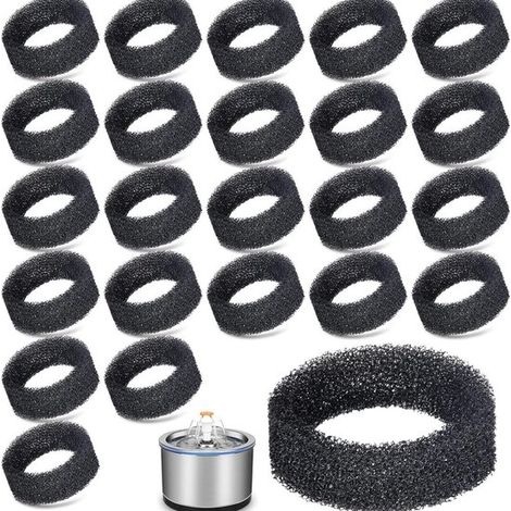 24 cartouches filtrantes, cartouches filtrantes pour fontaines à eau pour animaux, cartouches filtrantes en acier inoxydable pour fontaines à eau pour chats, noires, 78 x 58 x 3 (1/4)