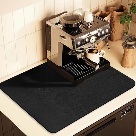 Tapis Egouttoir Vaisselle 40×30cm Tapis Evier Cuisine Noir (1/5)